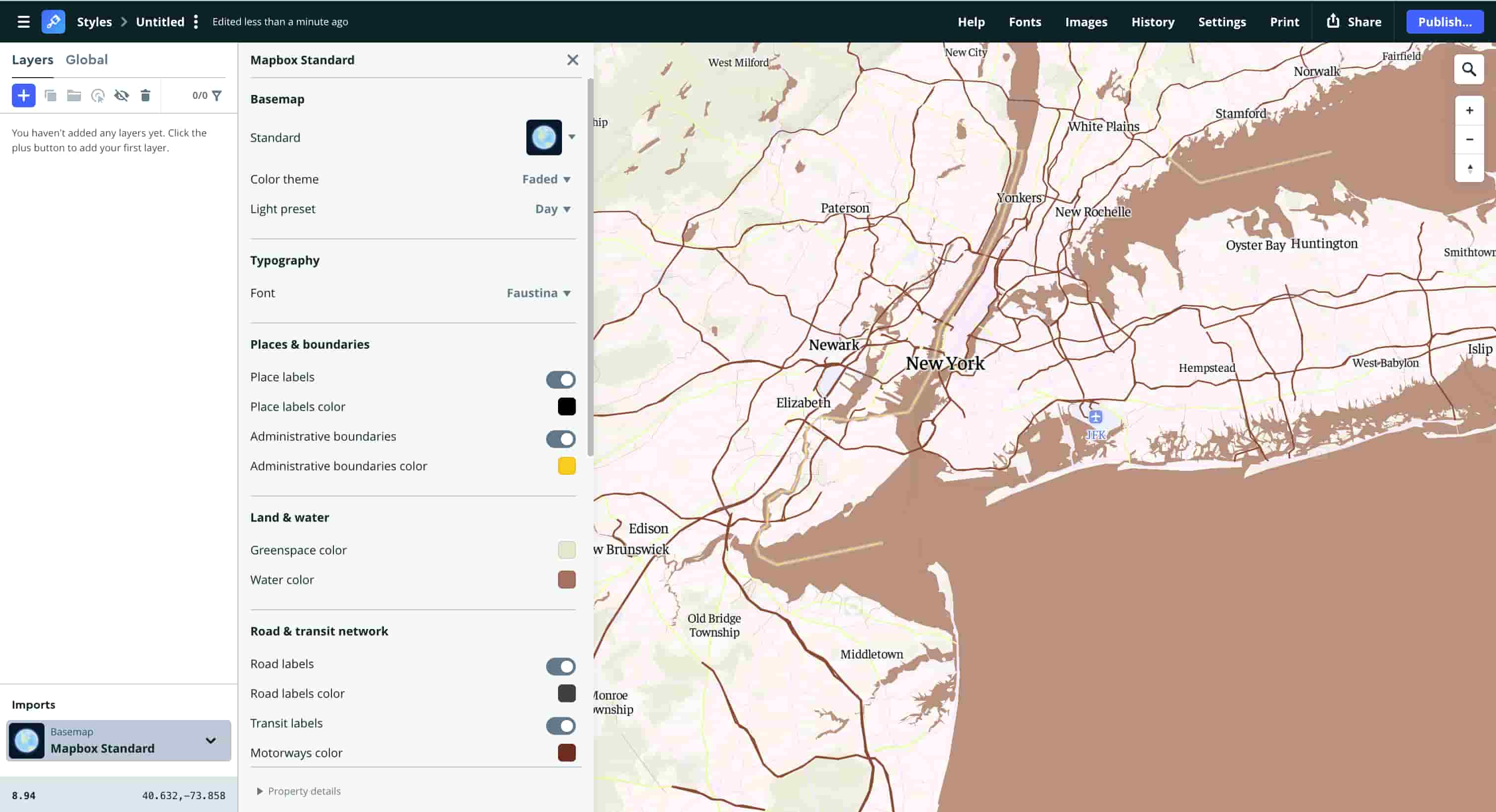 Tutorial exploration 10 – Experimenting with mapbox colours and road & transit network